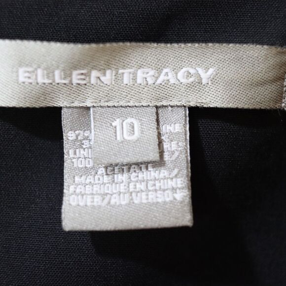 Ellen Tracy Black Sleeveless Sheath Midi Dress 10 - Picture 8 of 11